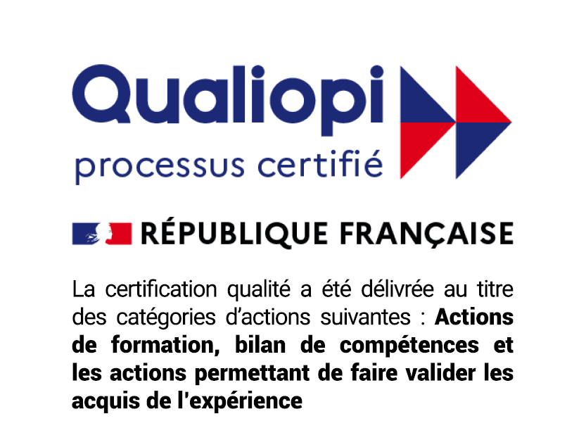 Logo QUALIOPI qui permet de certifier CLADE Consulting pour les bilans de compétences, les actions de formation et les accompagnements vae